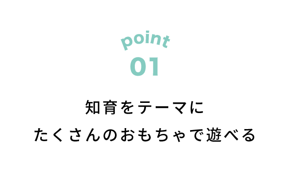 知育をテーマにたくさんのおもちゃで遊べる